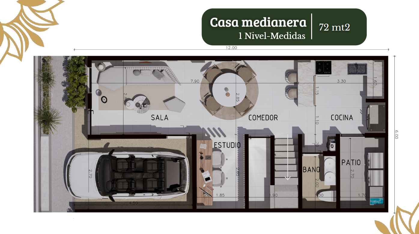 casa medianera en Líbano Tolima, proyecto-sonata del bosque 141.3 m²