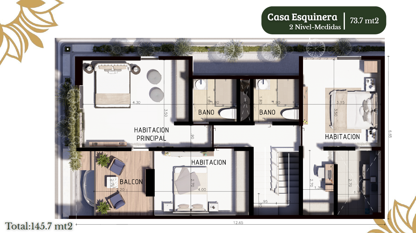 casa esquinera en Líbano Tolima, proyecto-sonata del bosque 145.7m2
